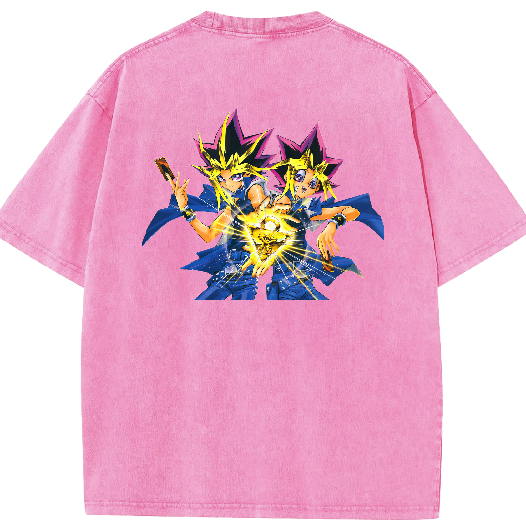 （画像用） 遊☆戯☆王 Yu-Gi-Oh! 綿100% ヴィンテージ風 半袖Tシャツ（背面プリント）